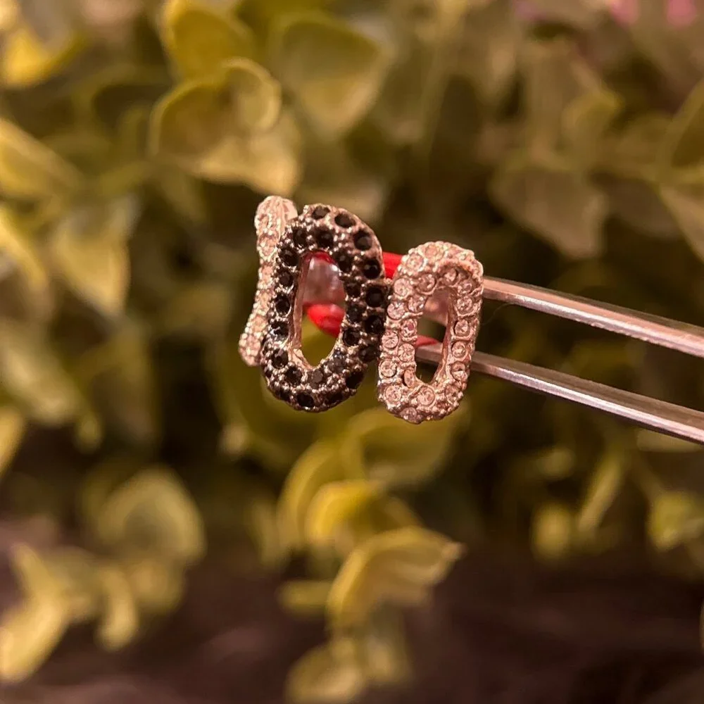 Black/White Cz‎ 3-Oval Ring